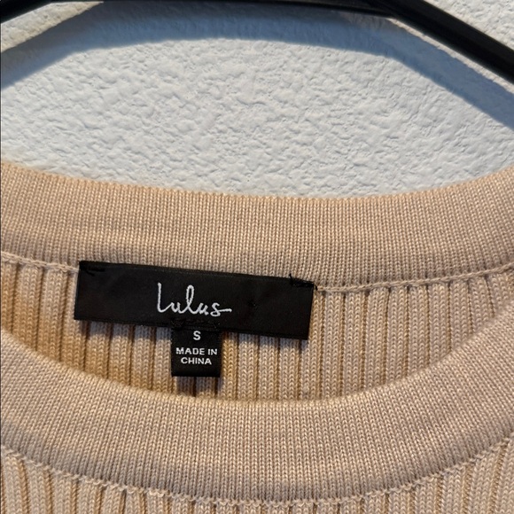 Lulu's Cream and Black Asymmetrical Dress - Picture 2 of 5